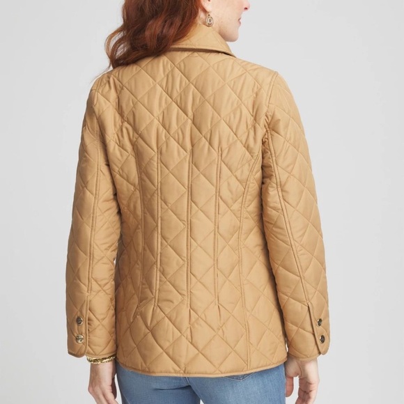 New Chico’s Quilted Barn Jacket Coat Camel/Tan Snap Front Light Size 1 (Medium) - Picture 3 of 15